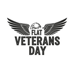 Fototapeta premium Majestic eagle symbol with text, celebrating the gratitude and honor for military veterans