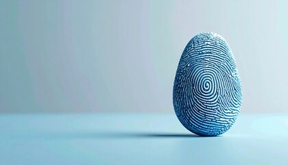 Unique fingerprint egg, concept of security, biometric authentication, digital identification, data protection, access control, privacy, cybersecurity, innovation, and technology