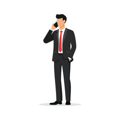 Obraz premium Businessman Phone Call, Serious, Professional Style
