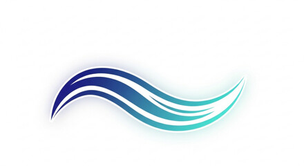 Abstract wave vector graphic design element for logo template and creative background with blue gradient color