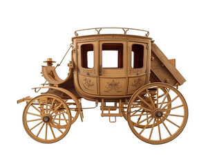 Fototapeta premium Magnificent golden carriage, an iconic symbol of luxury transport, beautifully isolated