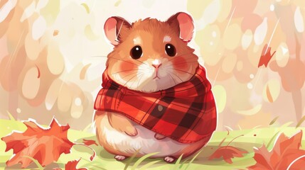 Close-Up of a Fluffy White Hamster: Sitting on Wooden Surface with Sawdust, Indoor Pet Scene on Soft Background