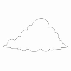 Simplistic cloud illustration with a clean outline on a light background element