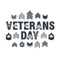 Veterans Day Tribute: A Graphic Representation of Military Rank Insignia and Celebration