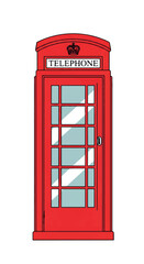 Fototapeta premium Classic Red British Telephone Booth Illustration.