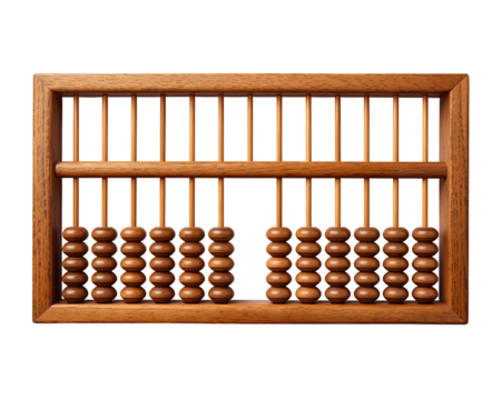 Vintage wooden abacus against a minimalist backdrop symbolizes education and calculation tool
