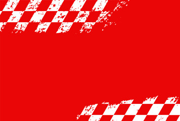 Red Background with Checkered Flags.