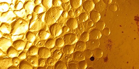 Close-up of hammered gold metal surface, showing texture and reflectivity, wallpaper, bright