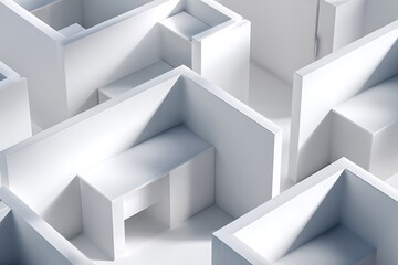 Obraz premium Abstract modern architectural maze with sharp angles, shadows, and minimalist design, perfect for creative backgrounds