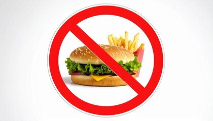 No Fast Food Allowed – Junk Food Prohibition Sign