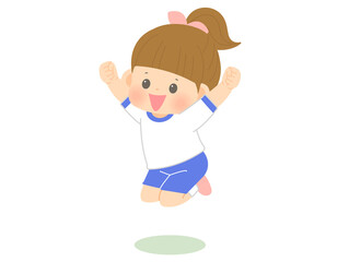 運動会_ジャンプ_女の子
