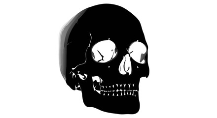 Vector Dark Gothic SVG Icon with Skull Illustration in Minimalist Line Art Style