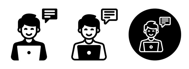 Personal Assistant Icon Collection Glyph & Mixed Style