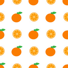 Seamless pattern with orange fruit.