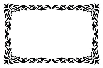 Elegant black ornamental rectangular border design