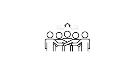 Obraz premium Teamwork collaboration unity partnership group building house community support cooperation together achievement goal