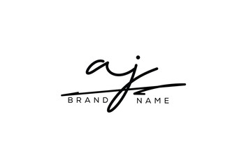 AJ letter elegant cursive beauty handwriting logo.