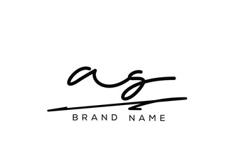 AS letter elegant cursive beauty handwriting logo.