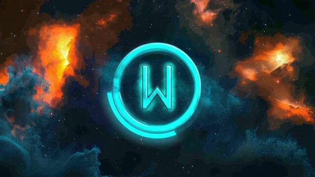 Abstract neon letter w design