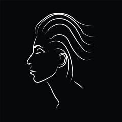 silhouette of long haired girl