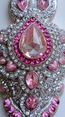 Exquisite Pink & Silver Gemstone Ornament