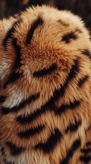 Faux tiger fur texture close-up