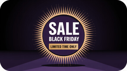 Black Friday Sale Advertisement with Golden Circle