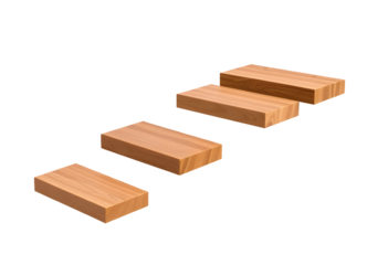 Wooden Steps Illustration Isolated on Transparent Background