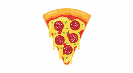 Delicious Pepperoni Pizza Slice with Melting Cheese 2.