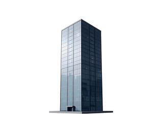 Obraz premium Modern Glass Skyscraper Isolated on Transparent Background