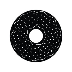 donut silhouette dessert icon design