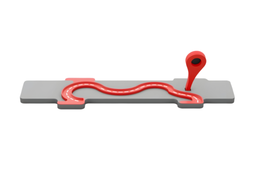 Route Map with 3D Pin