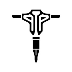 Outline icon of a jackhammer, representing demolition and heavy work.