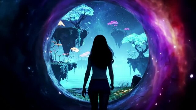 journey through a shimmering portal into a parallel dimension.