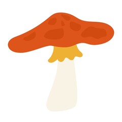 赤い毒キノコのイラスト