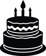 delicious birthday cake vector illustration