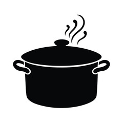 cooking pot with steam icon