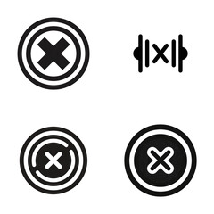 Obraz premium Modern abstract icons set featuring stylized crosses within circular designs for digital interface elements