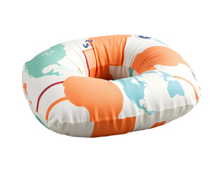 Colorful Inflatable Swim Ring with World Map Design