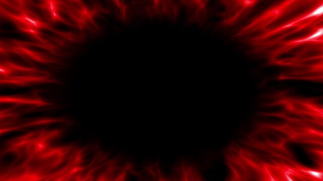 Glowing red fire ring animation with abstract energy flames creating a dynamic burning vortex effect