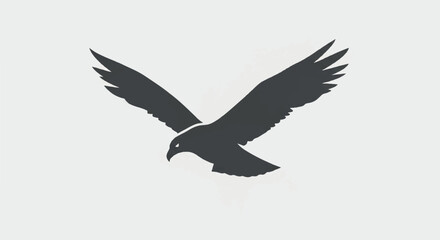 Fototapeta premium Majestic Eagle Silhouette Flying with Wings Spread.