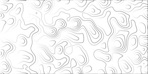 Fototapeta premium White Background With Black And Gray Contour Lines Abstract Topographic Map Pattern Organic Flowing Shapes And Circular Elements