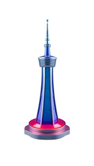 Futuristic Observation Tower with Blue and Purple Accents