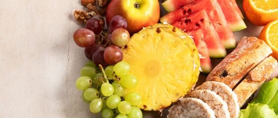 Selection of  high fiber rich food.