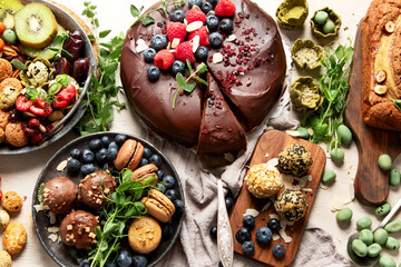 Healthy dessert. Vegan gluten-free pastry.
