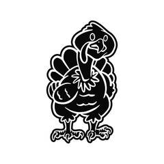 Hand Drawn Cartoon Style Turkey Doodle Illustration