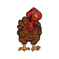 Hand Drawn Cartoon Style Turkey Illustration