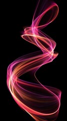 Naklejka premium Dynamic glowing light swirl with colorful neon trails, abstract modern design background for energy, motion, speed and futuristic art.