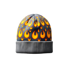Flame Beanie Hat with Fire Design