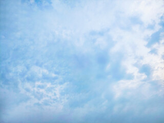 Blue Sky with Fluffy White Clouds